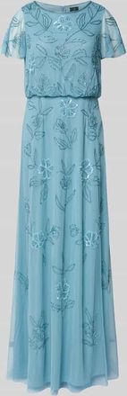 Adrianna Papell Abendkleid mit Paillettenbesatz in Bleu, Gr&ouml;&szlig;e 40