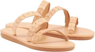 Ancient Greek Sandals Handgemaakte Iliana Platte Sandalen - Dames - Sandalen - Beige - 38 EU - Schoenen