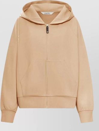 Max Mara hooded knit top relaxed fit kangaroo pocket