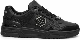 Philipp Plein Lo-Top Predator Sneakers - unisex - Sneakers - Zwart - 45 EU - Leer - Schoenen
