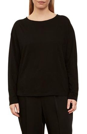 Vince Boxy Long Sleeve Cotton Crewneck Top in Black at Nordstrom Rack, Size 3X