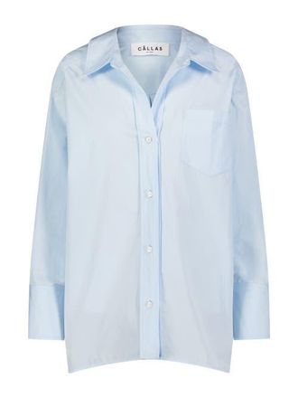 C&acirc;llas Milano Petra Cotton Poplin Boyfriend Oversize Shirt in Blue at Nordstrom, Size 6 It