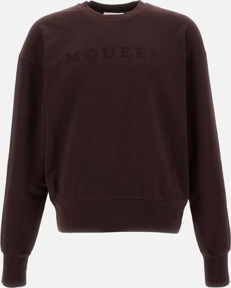 Alexander McQueen Brown Crewneck Embroidered Logo Sweatshirt
