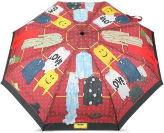 Moschino Ombrello con stampa grafica - Rosso