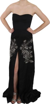 John Richmond Black Sequined Flare Ball Gown Womens Dress