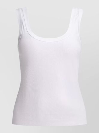 Brunello Cucinelli ribbed jersey tank top scoop neckline