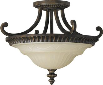 Elstead Lighting L&aacute;mpara de techo cl&aacute;sica con brazos curvados y difusor en crema