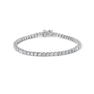 House of Brilliance 10K White Gold 5.00 Cttw Natural Diamond Tennis Bracelet