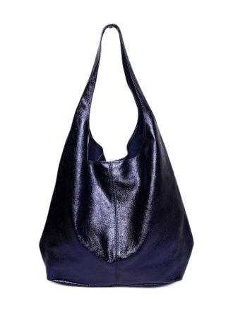 Luisa Vannini Blauw Rundleer Tas