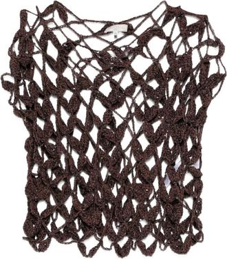 Antonelli Crochet Open Knit Top