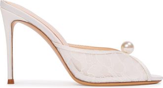 Black Suede Studio Sadie 100 Lace Sandal in Ivory Lace at Nordstrom, Size 38.5