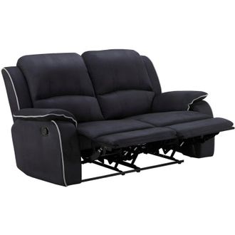 Vente-Unique Vente-unique - Divano 2 posti relax in microfibra Nero - hernani
