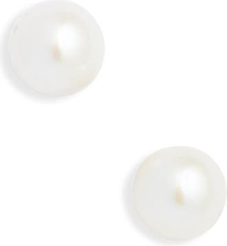 Nordstrom Freshwater Pearl Stud Earrings in 14K White Gold/pearl at Nordstrom, Size 6 Mm