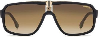Carrera CA 1091/S 65mm Oversize Shield Sunglasses in Matte Black Gold/bwsf Brk at Nordstrom