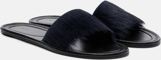 The Row Malick calf hair slides