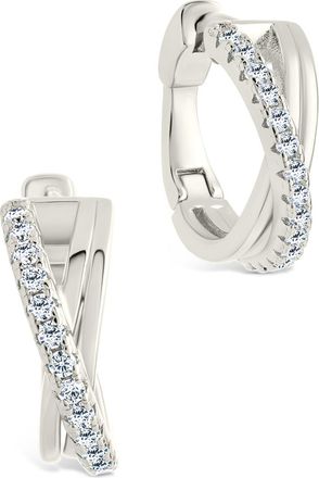 Sterling Forever Juliana CZ Hoop Earrings