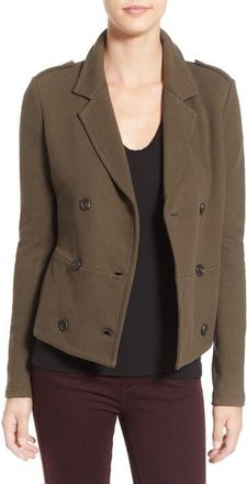 James Perse Double Breasted Blazer in Army Green at Nordstrom, Size 0