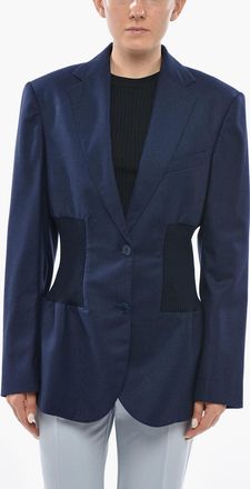 Stella McCartney Blazer in Lana con Inserto in Maglia a Costine Stella McCartney
