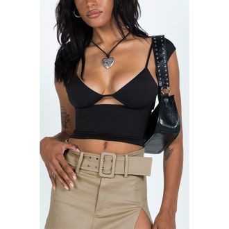 Princess Polly Bolden Bustier Crop Top in Black at Nordstrom, Size 6