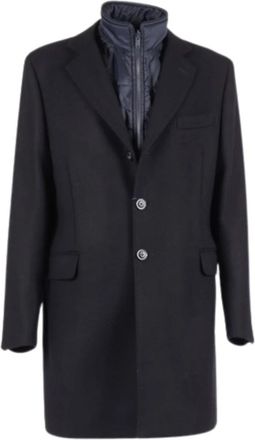 Fay Double Coat - Heren - Mantel - Blauw - 2XL - Wol - Jassen