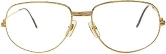Cartier Vintage, unisex, Geel, ONE Size, Pre-owned Metalen Zonnebril