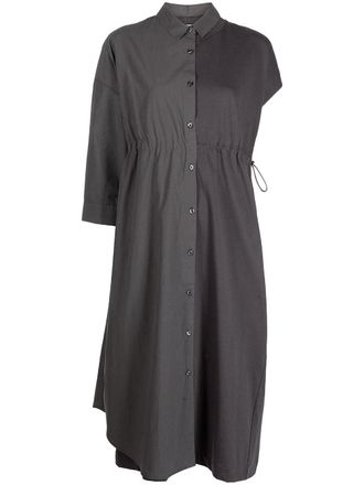Romeo Hunte asymmetric-sleeve shirtdress - Grey