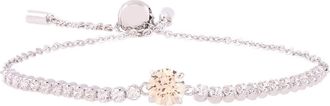 Swarovski Matrix Tennis Bracelet Rhodium Shiny White Fancy Champagne