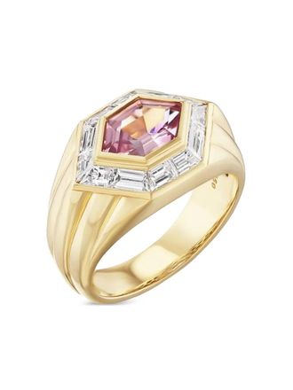 Sorellina 18K yellow gold Malaya diamond ring - women - Garnet/Diamond/18kt Yellow Gold - 6 1/2