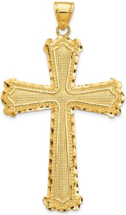 Diamond2Deal 10k Yellow Gold Diamond-cut Cross Pendant