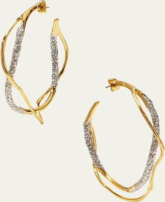 Alexis Bittar Intertwined Pave Hoop Earrings