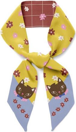Centinelle Chat Au Chocolat Twilly Ribbon Scarf in Multicolor at Nordstrom