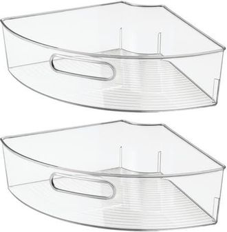 iDesign Lazy Susan 1/4 Wedge Bin with Handle, Set of 2, Clear, Made in USA at Nordstrom