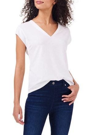 Nic+Zoe Cap Sleeve V-Neck Top in Paper White at Nordstrom, Size X-Small
