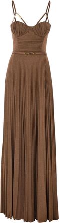Elisabetta Franchi Red Carpet Dress In Lam&eacute; Jersey With Belt