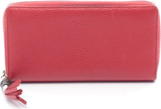 Gucci Red Color Leather Long Wallet (Bi-Fold) (Pre-Owned)