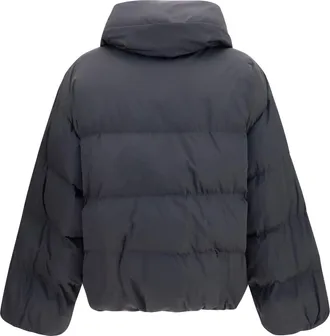 Balmain Womens Padded High-Neck Jacket Noir Viscose Down Coat