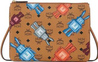 MCM Aren Crossbody Pouch in Rabot Visetos in Cognac at Nordstrom