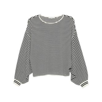 Frame Denim Round-neck Knitwear, female, Multicolor, Size: M The Striped Slouchy Sweater