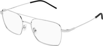 Saint Laurent Glasses, unisex, Gray, Size: 53 MM Aviator Optical Frame