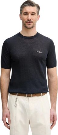 Aeronautica Heren, Tops, Blauw, Maat: XL Linnen
