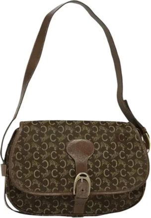Celine Pre-owned Canvas celine-bags - Dames - Vintage Schoudertas - Bruin - ONE Size - Leer - Vintage