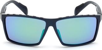 adidas 63mm Rectangular Sunglasses in Blue /Green Mirror Lenses at Nordstrom