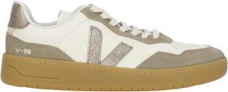 Veja V-90 White Suede Low-Top Sneakers