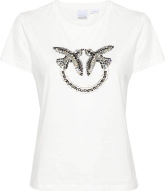 Pinko Love Birds cotton T-shirt - women - Cotton - S - White