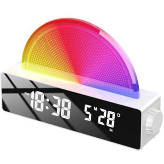 OEM Reloj Despertador Digital Con Luz, Despertador Luminoso, Varios Efectos De Luz Y M&uacute;sica, Brillo Ajustable - Crezuo