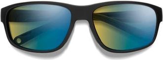 Smith Redding 2 64mm Sunglasses in Matte Black /Yellow Blue at Nordstrom