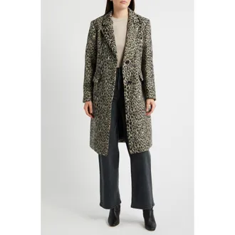 BCBGeneration Leopard Print Faux Fur Coat at Nordstrom, Size X-Small