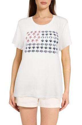 Caribbean Joe Scoop Neck Embellished Flag Graphic T-Shirt in Americana at Nordstrom Rack, Size X-Large