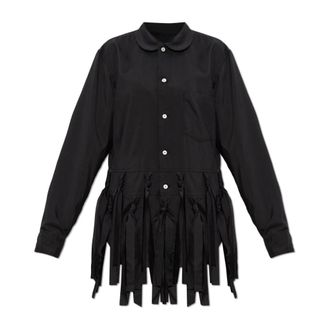 Comme Des Gar&ccedil;ons Shirts, female, Black, Size: M The Fringed Shirt