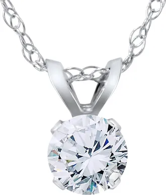Pompeii3 VS 3/8ct Diamond Solitaire Pendant 14K White Gold